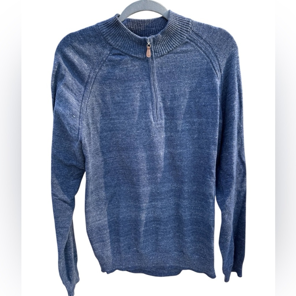 Johnnie-O Men’s Navy Heather Pullover Quarter Zip-Up Sweater Size Medium